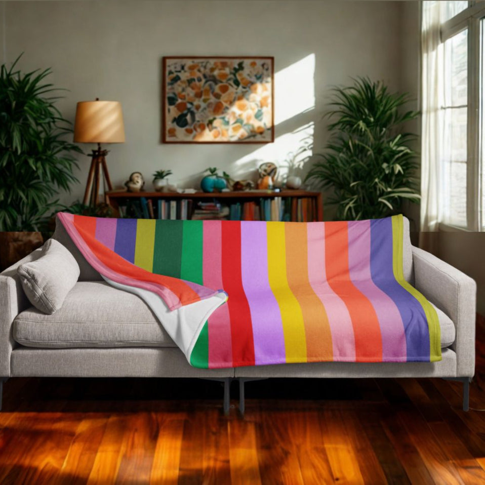 Rainbow Stripe Throw