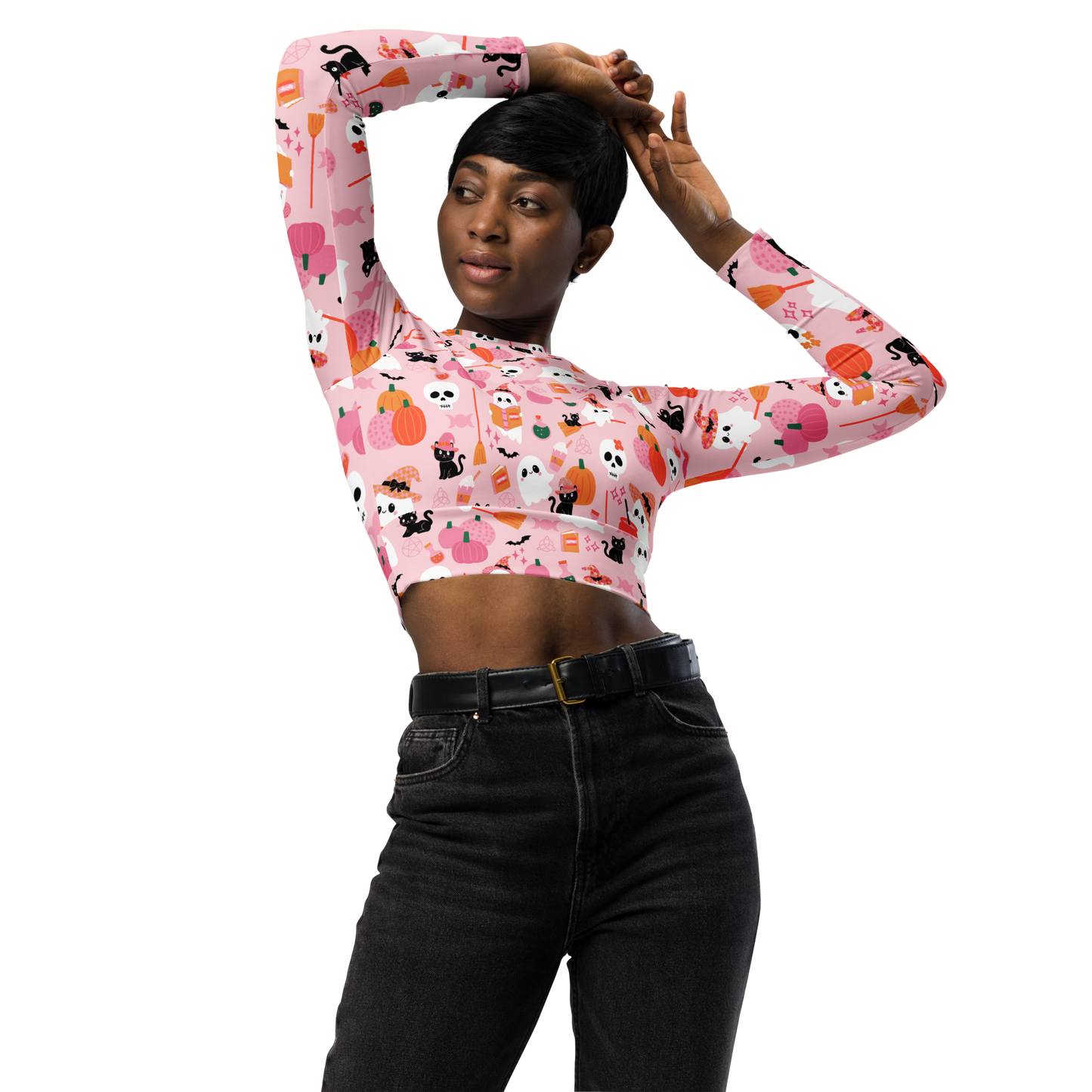 BOO-tique long-sleeve crop top
