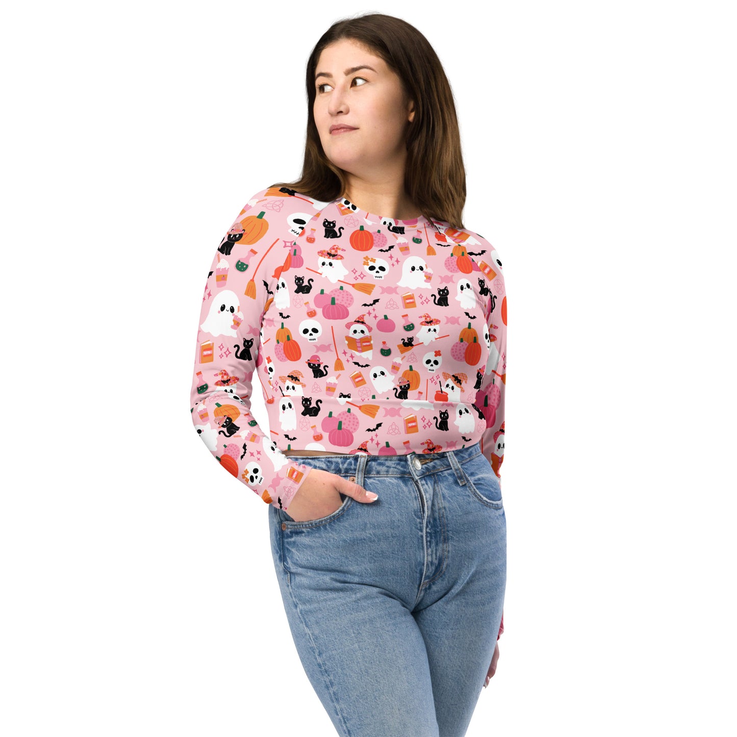 BOO-tique long-sleeve crop top