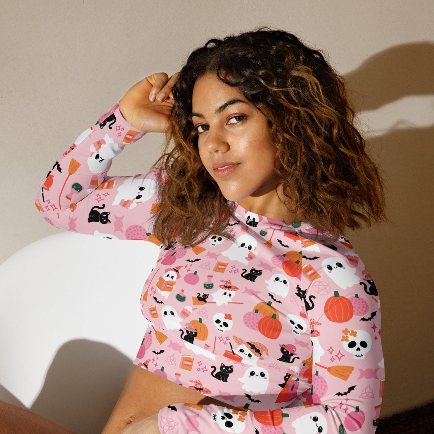 BOO-tique long-sleeve crop top