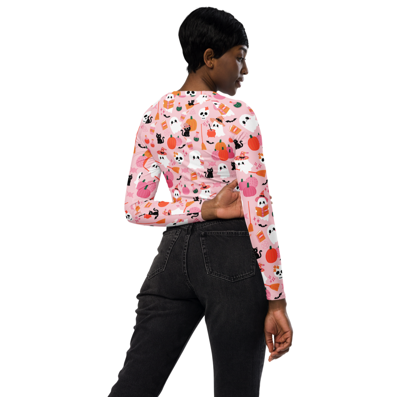 BOO-tique long-sleeve crop top