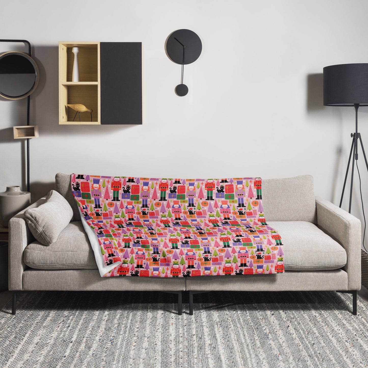 Nutcracker Kitschmas Throw Blanket