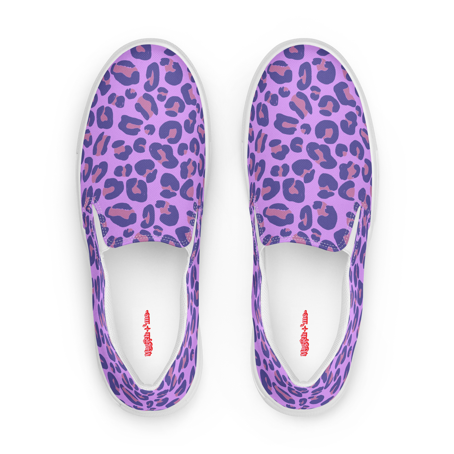 Oracle purple leopard print slip-on canvas shoes