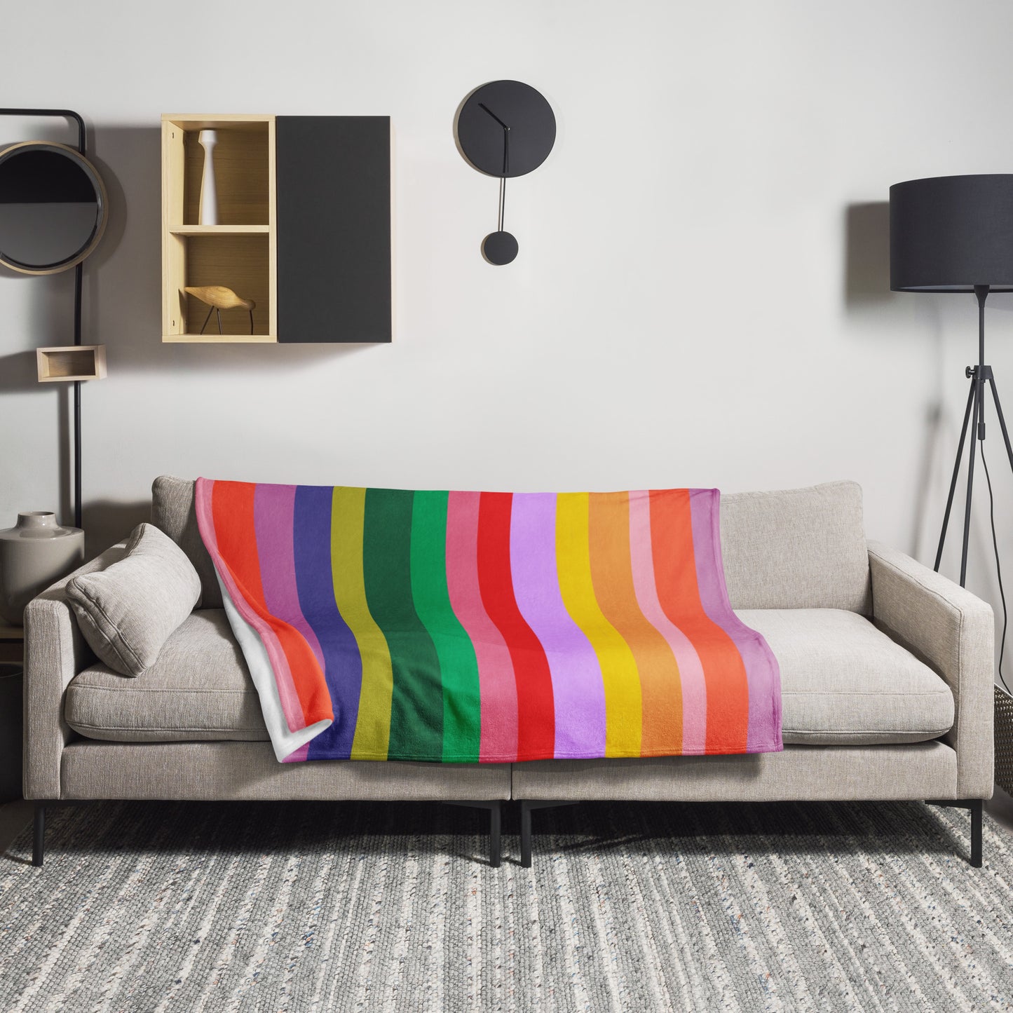 Rainbow Stripe Throw