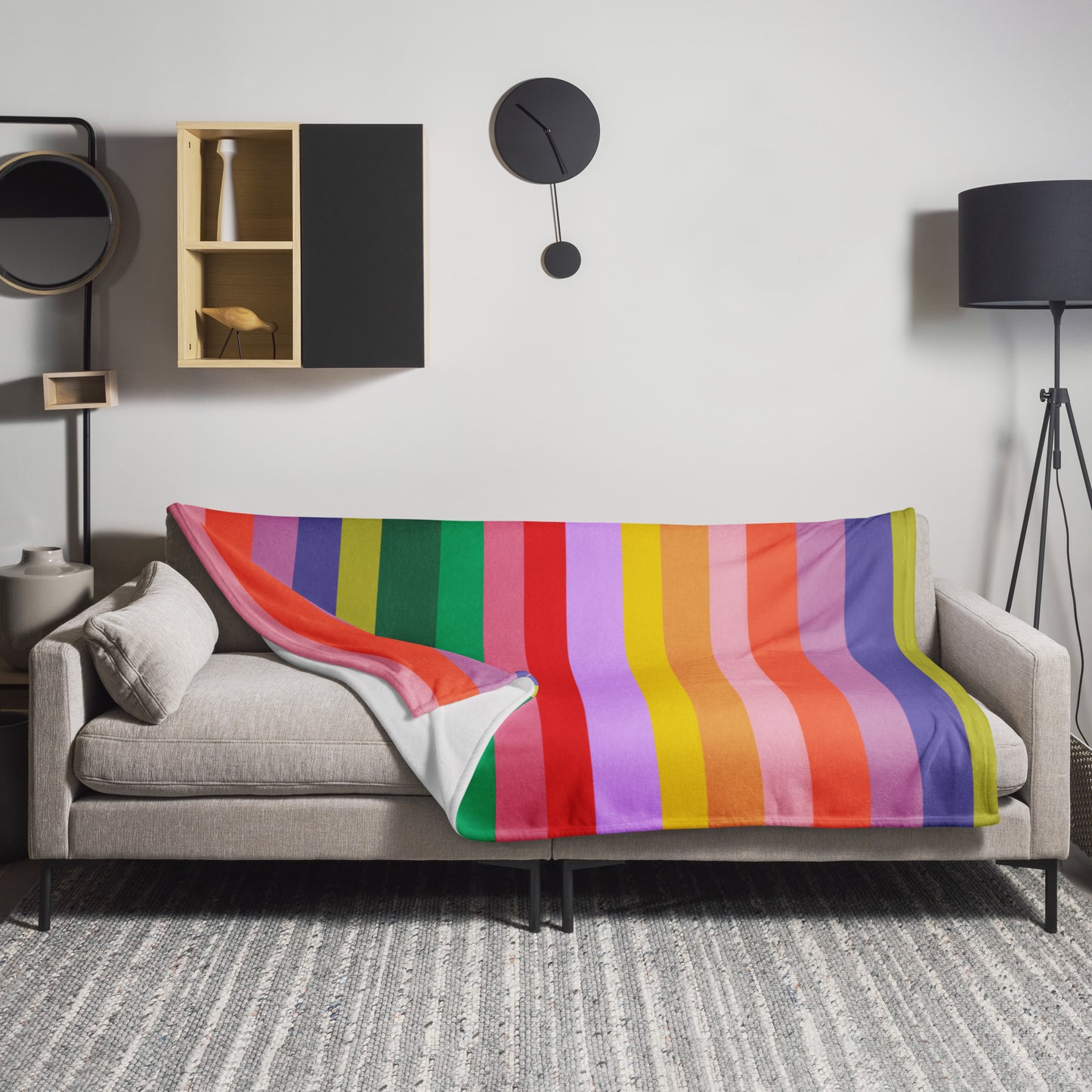 Rainbow Stripe Throw